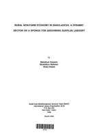 Rural non-farm economy in Bangladesh: a dynamic sector or a sponge for absorbing surplus labour?