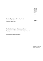 The disabled beggar: literature review : begging as an overlooked issue of disability and poverty
