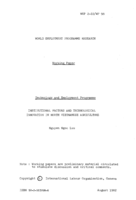 Institutional factors and technological innovation in North Vietnamese agriculture