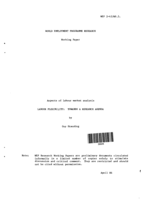 Labour flexibility: towards a research agenda