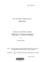 Technological change and the condition of rural women: a preliminary assessment