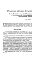 Pensiones mínimas de vejez: I / Su adecuación a los gastos del consumo, a las prestaciones de asistencia pública y a las normas de pobreza