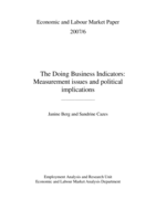 The Doing Business indicators: measurement issues and political implications