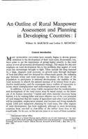 An outline of rural manpower assessment and planning in developing countries: I