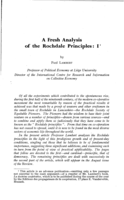 A fresh analysis of the Rochdale Principles: I
