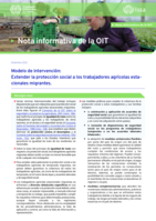 Modelo de intervención: extender la protección social a los trabajadores agrícolas estacionales migrantes
