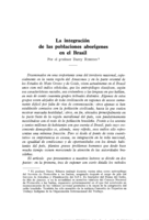 La integración de las poblaciones aborígenes en el Brasil: I