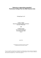 Reducing or aggravating inequality?: Preliminary findings from the 2008 financial crisis
