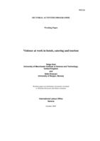 Violence at work in hotels, catering and tourism