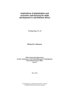Implications of globalization and economic restructuring for skills development in sub-Saharan Africa