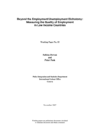 Beyond the employment/unemployment dichotomy: measuring the quality of employment in low income countries