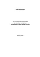 Insurance products provided by insurance companies to the disadvantaged groups in India