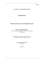 Violence and stress at work in financial services