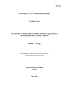 Academic tenure and its functional equivalent in post secondary education