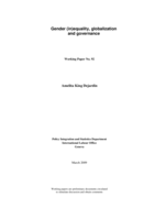 Gender (in)equality, globalization and governance