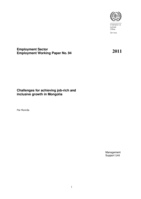 Challenges for achieving job-rich and inclusive growth in Mongolia
