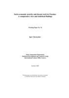 Socio-economic security and decent work in Ukraine: a comparative view and statistical findings