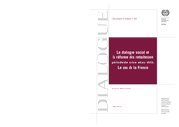 Le dialogue social et la réforme des retraites en période de crise et au-delà: le cas de la France