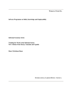 Training for work in the informal sector: new evidence from Kenya, Tanzania and Uganda