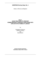 Italy: good practices to prevent women migrant workers from going into exploitive forms of labour