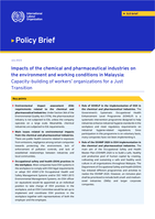 Impacts of the chemical and pharmaceutical industries on the environment and working conditions in Malaysia: capacity-building of workers’ organizations for a just transition