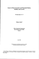 Issues in macroeconomic and financial policies, stability and growth