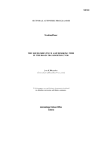 The issues of fatigue and working time in the road transport sector