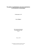 The pattern of globalization and some implications for the pursuit of social goals