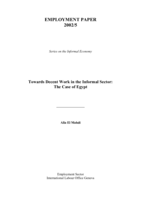Towards decent work in the informal sector: the case of Egypt