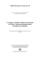 Creating a conducive policy environment for micro, small and medium-sized enterprises in Pakistan