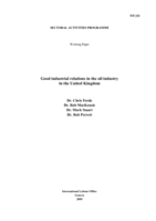 Good industrial relations in the oil industry in the United Kingdom