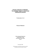 Poverty reduction in Pakistan: the strategic impact of macro and employment policies