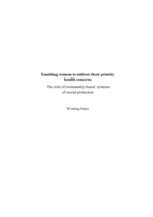 Enabling women to address their priority health concerns: the role of community-based systems of social protection