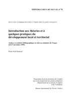 Introduction aux théories et à quelques pratiques du développement local et territorial: analyse et synthèse bibliographique en écho au séminaire Ie Tanger (25-27 novembre 1999)