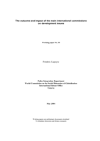 The outcome and impact of the main international commissions on development issues