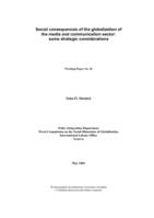 Social consequences of the globalization of the media and communication sector: some strategic considerations 