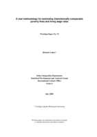 A new methodology for estimating internationally comparable poverty lines and living wage rates