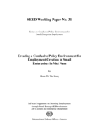 Creating a conducive policy environment for employment creation in small enterprises in Viet Nam
