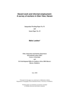 Decent work and informal employment: a survey of workers in Glen View, Harare