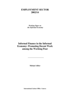 Informal finance in the informal economy: promoting decent work among the working poor