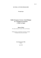 Public emergency services: social dialogue in a changing environment : a study on Japan