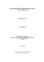 The social dimension of global production systems: a review of the issues