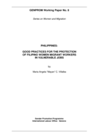 Philippines: good practices for the protection of filipino women migrant workers in vulnerable jobs