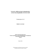 Towards a different kind of globalization, or how the anti-globalists view the world