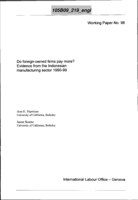 Do foreign-owned firms pay more?: evidence from the Indonesian manufacturing sector 1990-99 