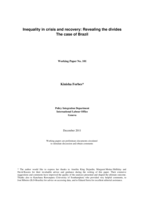 Inequality in crisis and recovery: revealing the divides : the case of Brazil