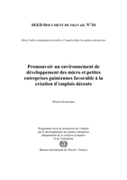 Promouvoir un environnement de développement des micro et petites entreprises guinéennes favorable à la création d'emplois décents