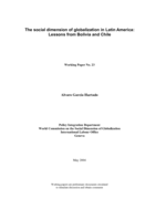 The social dimension of globalization in Latin America: lessons from Bolivia and Chile