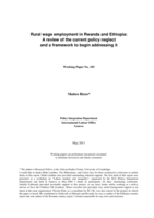 Rural wage employment in Rwanda and Ethiopia: a review of the current policy neglect and a framework to begin addressing it