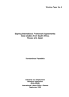 Signing international framework agreements: case studies from South Africa, Russia and Japan